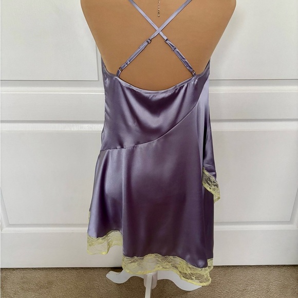 Nasty Gal Lilac Satin Cowl Neck Mini Dress Size 10 - Picture 7 of 13